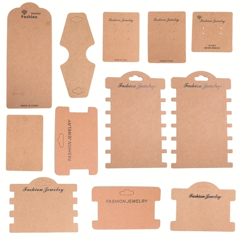 Professional Kraft Paper Jewelry Display Cards For Earrings Necklaces Bracelets Hair Ties Hanging Cards Wholesale Packaging Supplies For Small Business