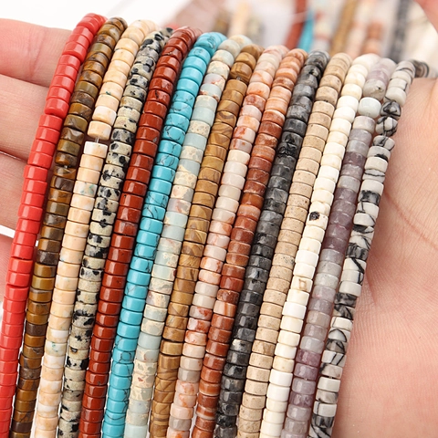 Natural Stone Spacer Beads Abacus Wheel Beads Agate Crystal Aventurine For DIY Jewelry Making Handmade Bracelet Necklace Loose Beads