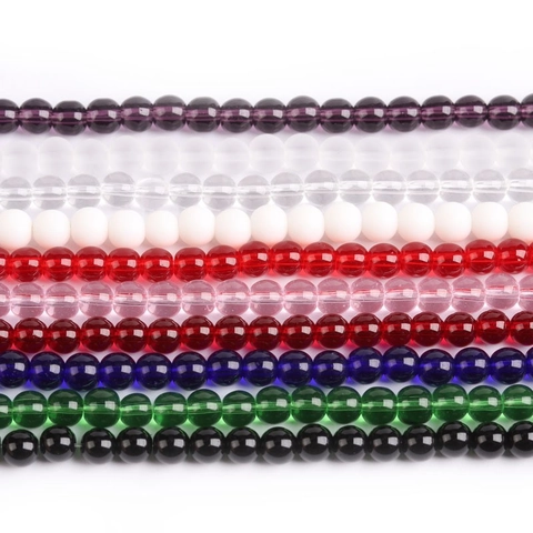 Ronde Glazen Losse Kralen Voor DIY Sieraden Maken Armband Ketting Transparant Mat Massief Glas Tussenkralen Meerdere Kleuren
