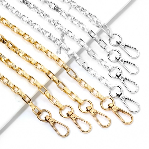 Tracolla di Ricambio per Borsa in Metallo di Alluminio Texturizzato Con Chiusura a Moschettone Maglia Rettangolare per Accessori Borsa DIY