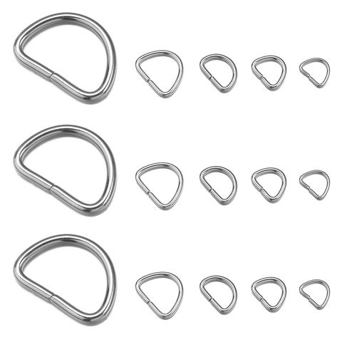 Edelstahl D Ringe Metall Halbkreis Schnallen Für Tasche Leder DIY Schmuckherstellung Hardware Zubehör Silber