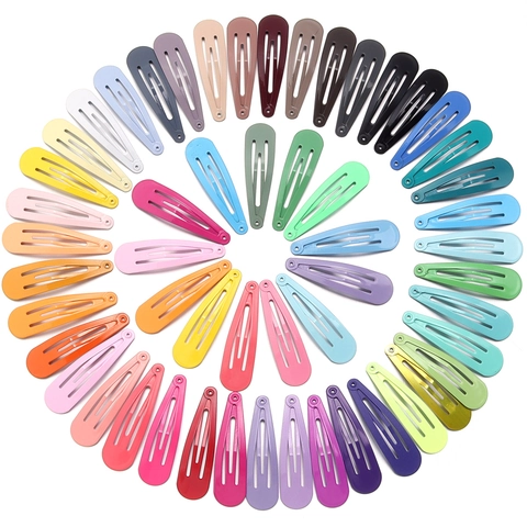 Minimalist Metal Snap Hair Clips Candy Macaron Color Teardrop BB Clips For Women Girls Non Slip Hair Accessories