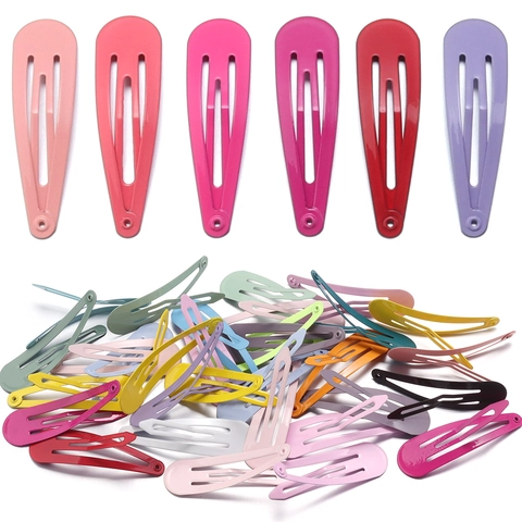 Minimalist Metal Snap Hair Clips Candy Macaron Color Teardrop BB Clips For Women Girls Non Slip Hair Accessories