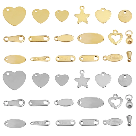 Stainless Steel Heart Star Round Pendant Charms Electroplated DIY Jewelry Making Findings For Necklace Bracelet Craft Accessories