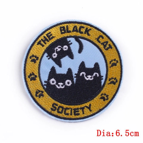 Cartoon Kat Walvis Geborduurde Patches Voor DIY Kleding Rugzak Decoratie Artistieke Slogan Strijken Op Naaien Borduurwerk Patch