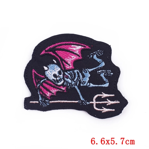 Colorful Skull Heart Mountain Frog Embroidery Patches For Clothing Bags DIY Decorative Sewing Badges Iron On Patches Punk Applique