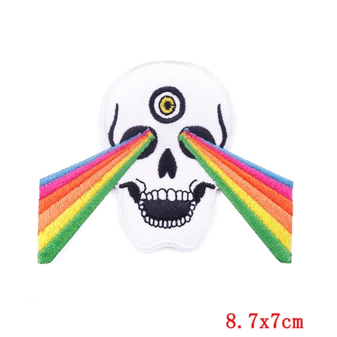 Écussons Brodés Punk Crâne Gothique Rose Papillon Thermocollant DIY Artisanat Badges Pour Vêtements Jeans Veste T-Shirt Décoration