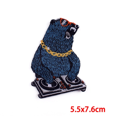 Punk Dieren Borduurwerk Patch DIY Cartoon Gorilla Beer Opstrijkbare Patches Voor Kleding Rugzak Decoratieve Applicatie Reparatie Accessoire