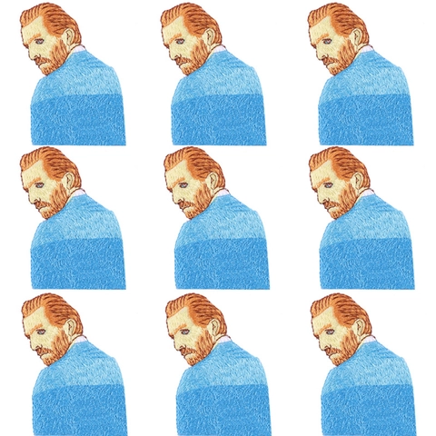 Van Gogh Portret En Sterrenhemel Politiebox Geborduurde Patches Voor Kleding DIY Naaien Reparatie Opstrijken Postzegel Applicatie