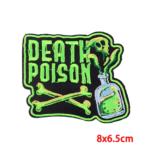 Écussons Brodés Punk Thermocollants Rétro Poison Squelette TV Manette De Jeu Cassette Disquette Applique Décorative Pour Vêtements DIY