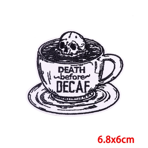 Punk Style Embroidery Patches For Jackets Hats Bags Skull Coffee Cup Book Poison Bottle Creative DIY Iron On Cloth Stickers