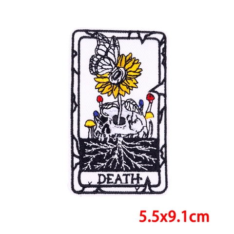 Gothic Tarot Skelett Stickerei Aufnäher Tod Liebhaber Pestdoktor Totenkopf Patches Für Kleidung Jacke DIY Dekoration
