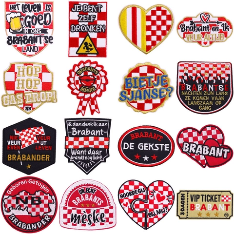 Holländischer Brabant Karneval Oeteldonk Bestickte Aufnäher Für Kleidung DIY Hüte Rucksack Abzeichen Vintage Aufnäher