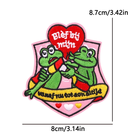 Oeteldonk Carnaval Holandés Rana Parche Bordado Rosa Corazón Corona Dibujos Animados DIY Aplique Para Sombrero Bolso Ropa
