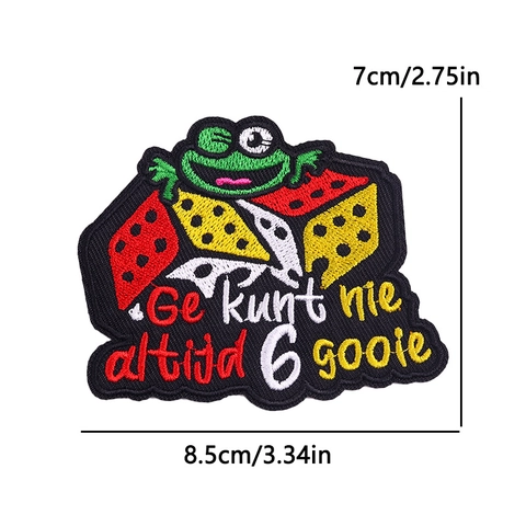 Oeteldonk Carnaval Kikker Borduurwerk Patch DIY Hart Kleding Accessoires Geborduurde Applicatie Naaien Op Patch Voor Hoed Tas Decor