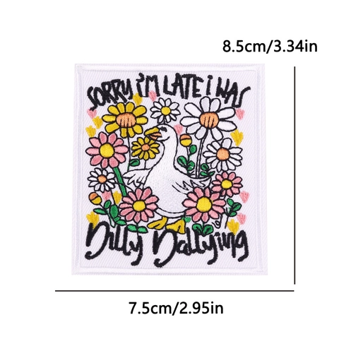Cartoon Animal Frog Cat Goose Embroidered Patches Iron On Patch For Clothing Bag DIY Decoration Flower Slogan Applique Sewing Accessory
