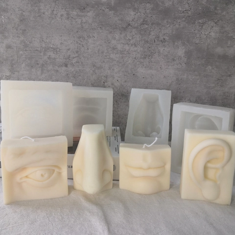 DIY 3D Gesichtszüge Silikonform Für Augen Nase Mund Ohren Handgemachte Kerze Seife Harz Gips Skulptur Kunst Handwerk Werkzeug