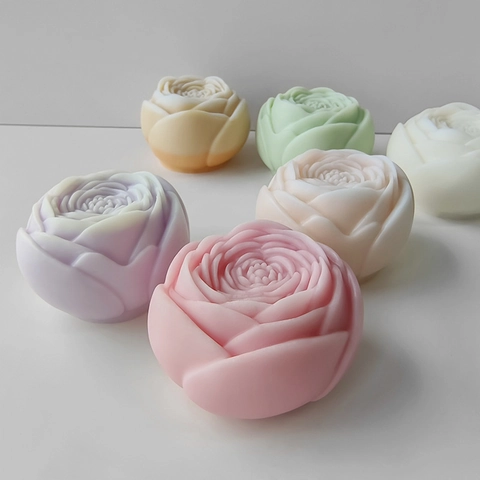 3D Flower Rose Silicone Mold For Candle Making DIY Aromatherapy Soap Resin Casting Plaster Wax Mold Home Decor Baking Tool