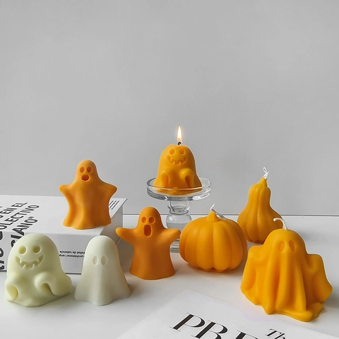 Halloween Geest Siliconenvorm DIY Grappige Geest Kaars Aromatherapie Zeep Hars Gereedschap Feestelijke Party Decor Thuis Bakken