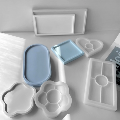 Geometrische Silikonform Für DIY Handgefertigte Untersetzer Aufbewahrungsschale Harz Gips Bastelform Modern Minimalistisch Wohnkultur