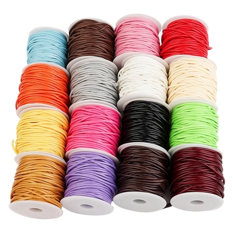 Cordón Encerado Tejido a Mano para Hacer Pulseras y Collares DIY Accesorios de Joyería Hilo Trenzado de Colores Carrete de Hilo