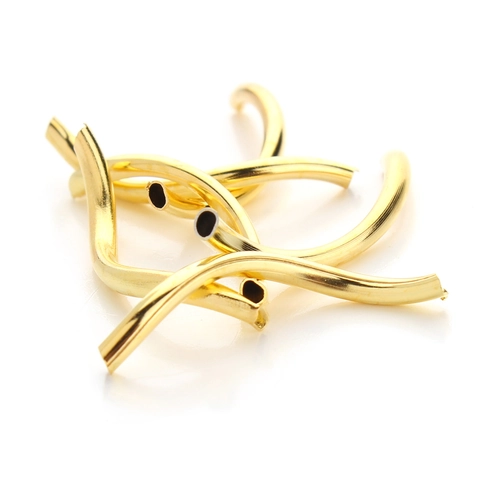 Minimalist Copper Curved Tube Beads Smooth S-Shape Noodle Beads For Jewelry Making DIY Bracelet Necklace Crafts Accessories