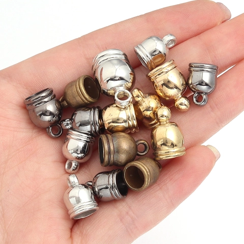 Metallic Finish Bell Shaped Tassel End Caps Jewelry Findings For DIY Necklace Bracelet Crafting Cord End Caps Beads
