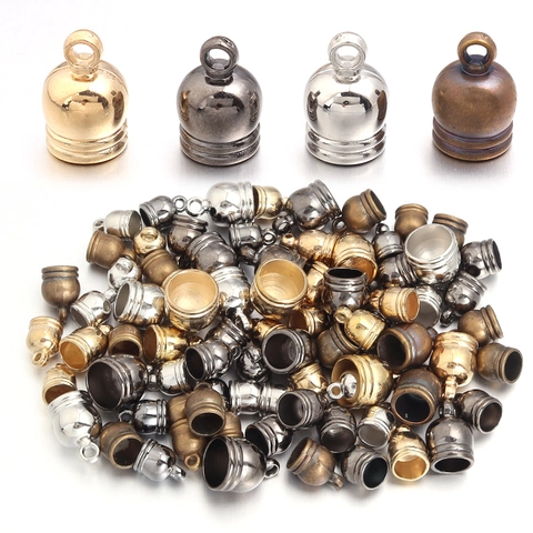 Metallisches Finish Glockenförmige Quasten Endkappen Schmuckzubehör Für DIY Halskette Armband Handwerk Schnurendkappen Perlen