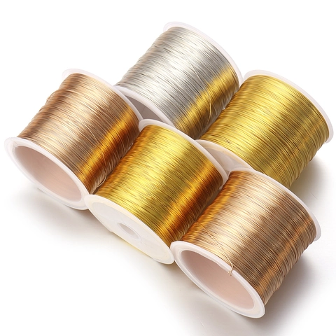 Tarnish Resistant Copper Jewelry Wire Color Retaining Metallic String For DIY Beading Handmade Craft 0.3mm To 0.8mm Flexible Shaping Wire