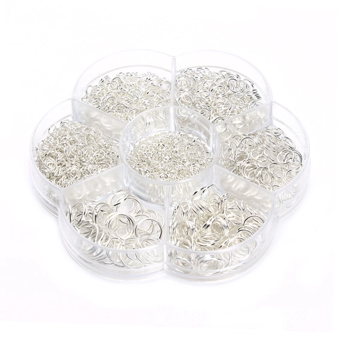 DIY Jewelry Findings Kit Boxed Iron Open Jump Rings Set Multi Size For Jewelry Repair Necklace Bracelet Craft Accessory