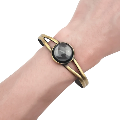 DIY Legering Open Armring Basis Met Ronde Bezel Tray Setting Verguld Vintage Sieradenbevindingen Voor Armbanden Maken