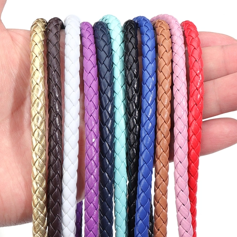 Πλεκτό Κορδόνι PU 6mm για Κατασκευή Κοσμημάτων DIY Βραχιόλι Κολιέ Χειροποίητο Σχοινί από Συνθετικό Δέρμα Πολύχρωμα Αξεσουάρ