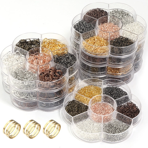 Iron Open Jump Rings DIY Jewelry Making Supplies Mixed Colors Round Connectors With Tool For Necklace Bracelet Jewelry Repair