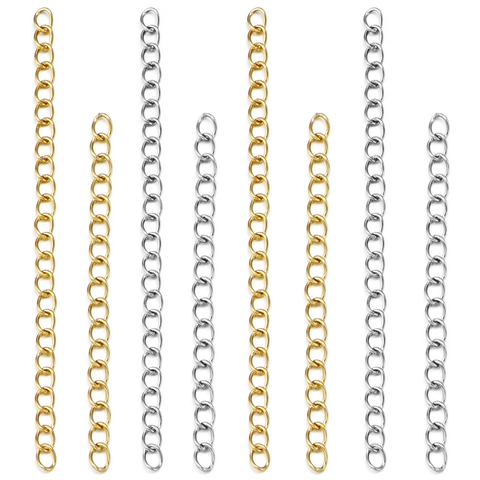 Stainless Steel Extension Chain DIY Jewelry Findings Bracelet Necklace Tail Chain Gold Silver Rose Gold Making Accessories
