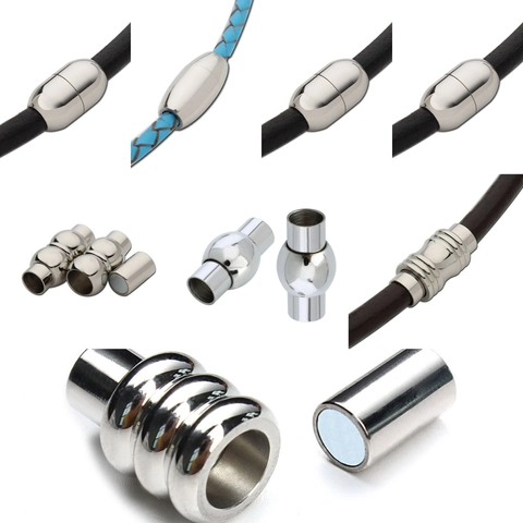 Chiusure Magnetiche in Acciaio Inossidabile per Creazione Gioielli DIY Bracciale Collana Connettori Argento Lucido