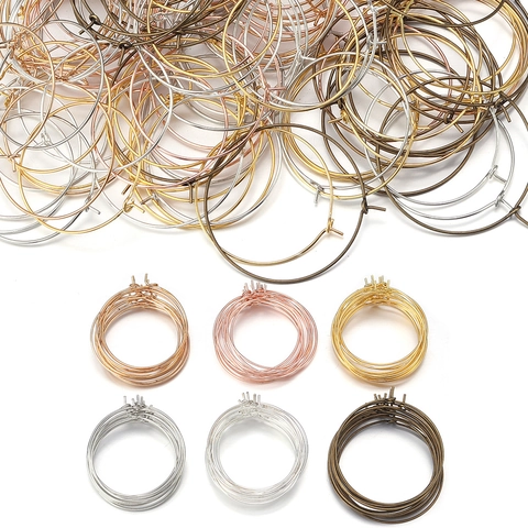 Minimalist Alloy Round Hoop Earrings DIY Jewelry Making Findings Gold Silver Rose Gold Metallic Loop Earrings For Men Women