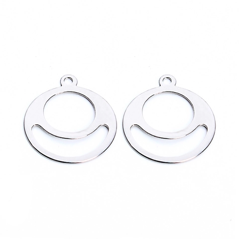 Stainless Steel Pendant Charms For Jewelry Making DIY Mirror Geometric Feather Rose Butterfly Crown Flower Heart Charm Pendants