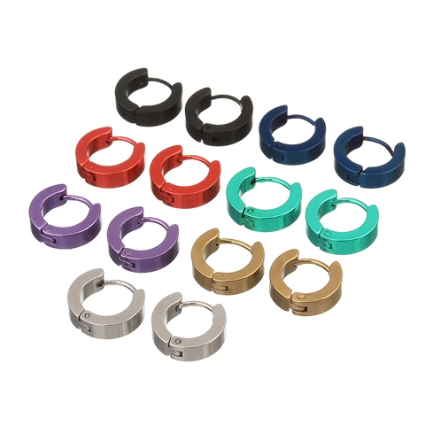 Orecchini a Cerchio Huggie in Acciaio Inossidabile per Donna Uomo Punk Unisex Cerchio Geometrico Orecchini a Bottone Gioielli Minimalisti