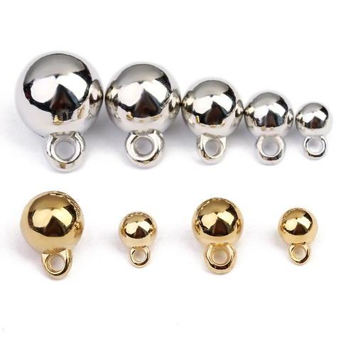 CCB Round Ball Pendants Smooth Mirror Finish Sphere Charms With Hanging Loop DIY Jewelry Accessories For Necklace Bracelet