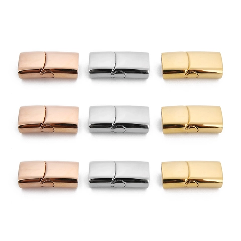 Stainless Steel Magnetic Clasps For Jewelry Making DIY Leather Cord Bracelet Necklace Connector Findings Gold Silver Black