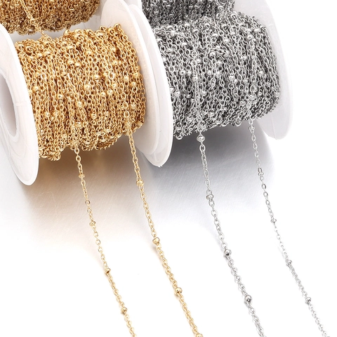 Stainless Steel Satellite Bead Chain For DIY Jewelry Making Necklace Bracelet Finding Accessories Spool Bead Chain