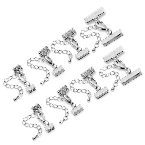 DIY Schmuckherstellung Verbinder Set Versilberte Legierung Band Klemmenden Hummerverschluss Verlängerungskette Für Armband