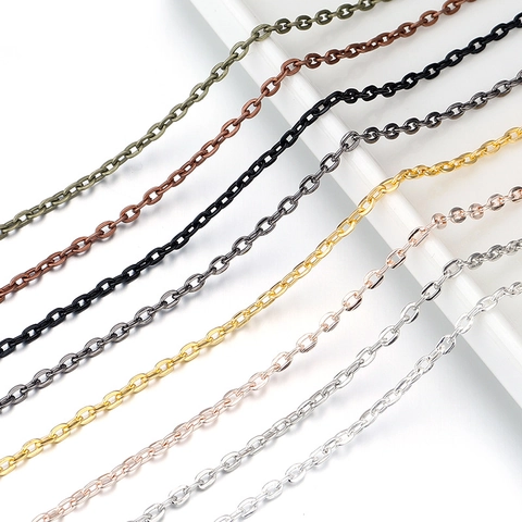 Iron Spooled Link Chain For Jewelry Making DIY Handcrafted Accessories Electroplated Metal Findings For Necklace Bracelet
