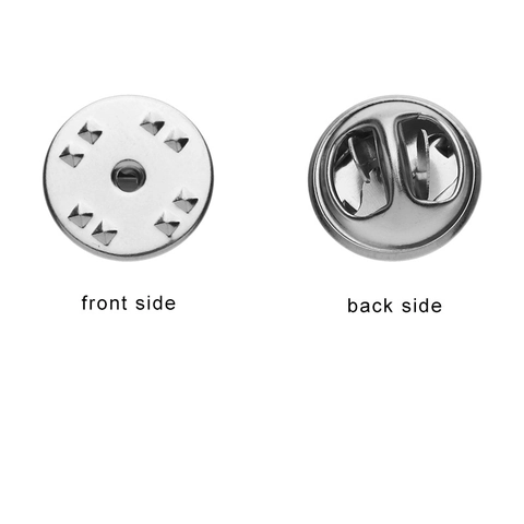 Stainless Steel Brooch Base Pin Butterfly Clutch Round Tray Cabochon Setting For DIY Jewelry Making Handmade Pin Finding