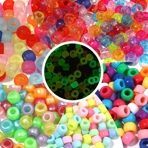 Perline Pony in Acrilico Multicolore a Foro Grande Perline Distanziatrici Sfuse per Creazione di Gioielli Fai da Te Braccialetti Collane