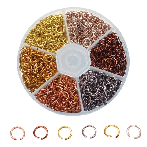 Aluminum Open Jump Rings Set For DIY Jewelry Making Multicolor Metallic Connection Rings With Plastic Storage Box Hobby Supplies