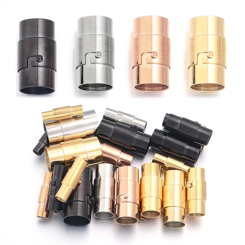 Stainless Steel Magnetic Clasp For Leather Cord 304 Titanium Steel Cylindrical Connector For DIY Bracelet Necklace Finding