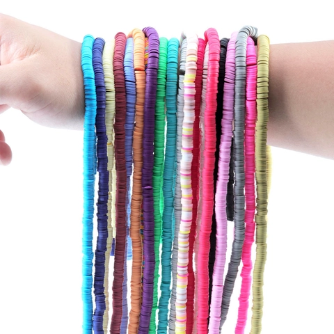 Colorful Polymer Clay Heishi Beads For DIY Jewelry Making Disc Spacer Beads For Bracelet Necklace Handmade Craft Materials