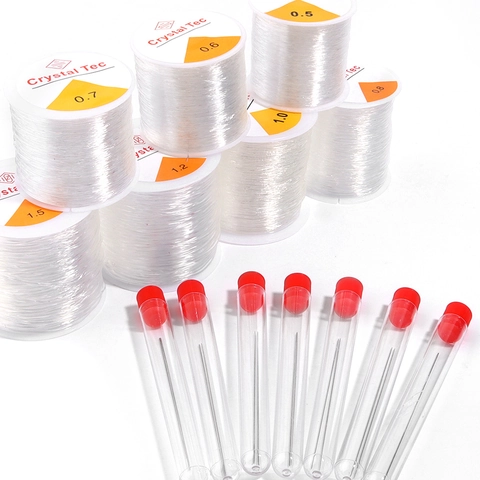Elastic Crystal Thread Beading Needle Set TPU Stainless Steel Transparent DIY Jewelry Making Stretch Cord For Handmade Bracelet Necklace
