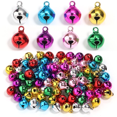Bunte Eisen Weihnachtsglocken Herz Hohl Galvanisierte Metallanhänger Für DIY Schmuckherstellung Haustier Halsband Anhänger Deko